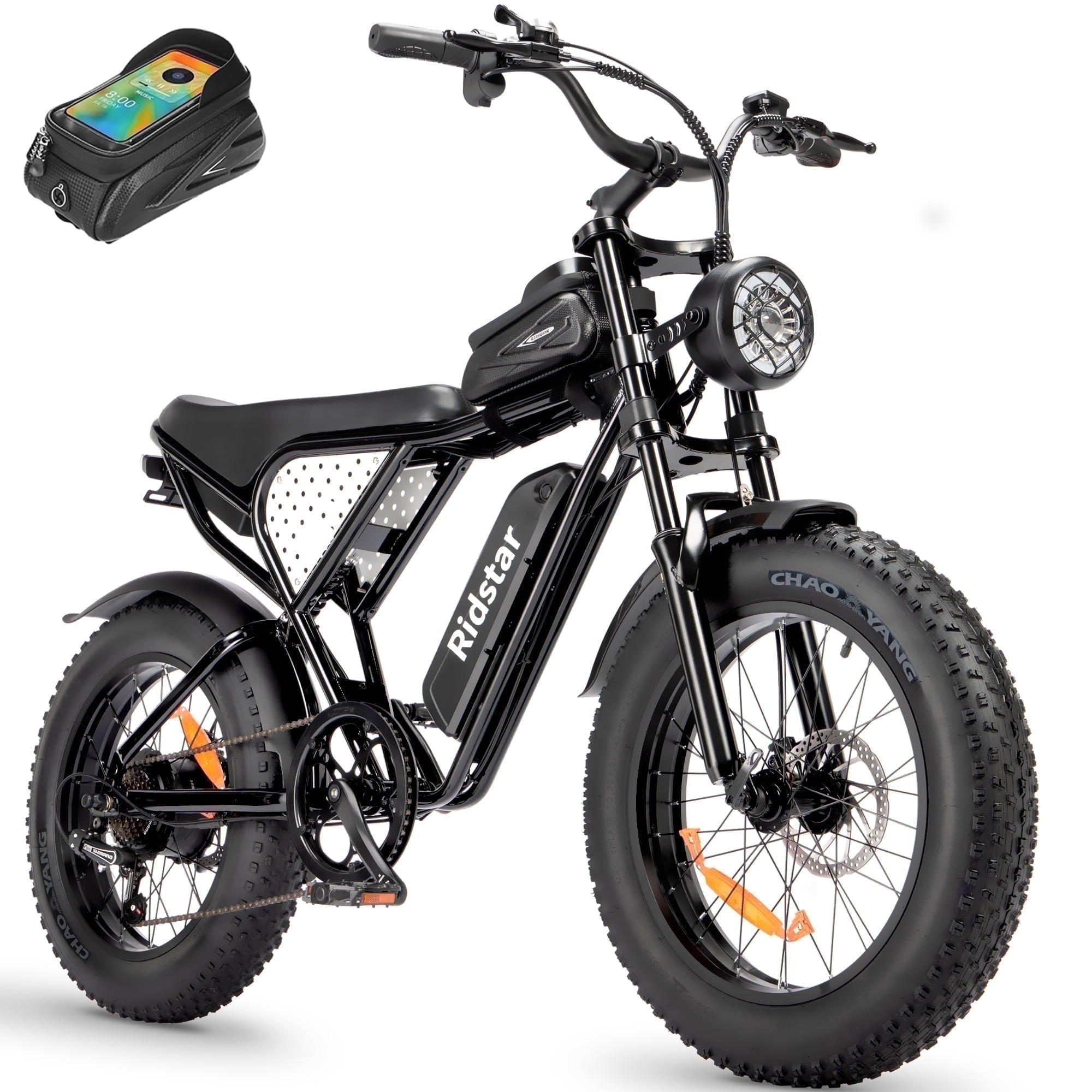 Ridstar Electric Bike for Adults Q20 1200W 30MPH 48V 15 6Ah Electric Bicycle 7 Speed Full Suspension Mountain Bike UL2849