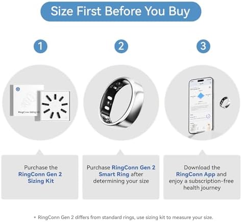 RingConn Sizing Kit   Size First Before You Buy   Choose from 9 Sizes   Sizes 6 to 14   Find The Perfect Ring Size Smart Ring Size   Only Compatible Smart Ring