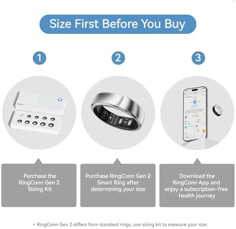 RingConn Sizing Kit   Size First Before You Buy   Choose from 9 Sizes   Sizes 6 to 14   Find The Perfect Ring Size Smart Ring Size   Only Compatible Smart Ring