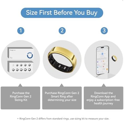 RingConn Sizing Kit   Size First Before You Buy   Choose from 9 Sizes   Sizes 6 to 14   Find The Perfect Ring Size Smart Ring Size   Only Compatible Smart Ring
