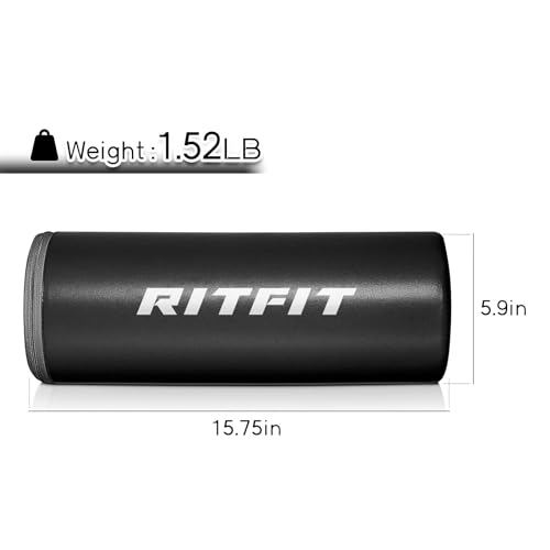 RitFit Hip Thrust Pad Black Barbell Pad Thick Protective Non Slip Pad Covered with PU Leather for Bench Press  Weightlifting  Hip Thrust  Glute Bridge  for Women Preferred