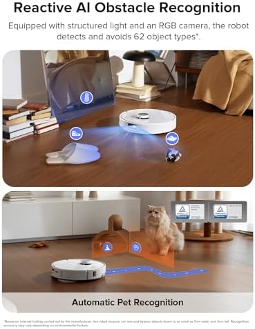 Roborock Qrevo Edge S5A Robot Vacuum and Mop  18 500Pa  Zero Tangling  DuoDivide Main Brush  FlexiArm Side Brush  Hot Water Mop Washing & Self Cleaning  Warm Air Drying  Self Emptying  White