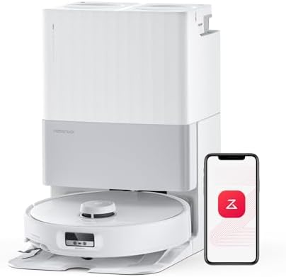 Roborock Qrevo Edge S5A Robot Vacuum and Mop  18 500Pa  Zero Tangling  DuoDivide Main Brush  FlexiArm Side Brush  Hot Water Mop Washing & Self Cleaning  Warm Air Drying  Self Emptying  White