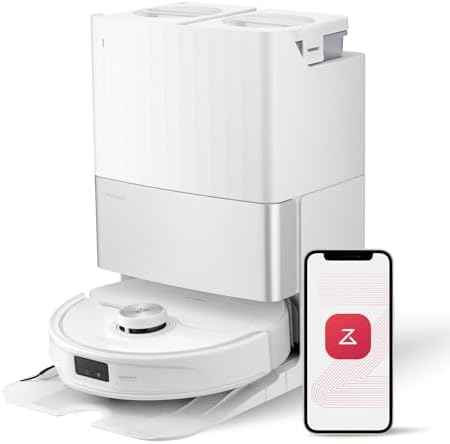 Roborock Qrevo Edge S5A Robot Vacuum and Mop  18 500Pa  Zero Tangling  DuoDivide Main Brush  FlexiArm Side Brush  Hot Water Mop Washing & Self Cleaning  Warm Air Drying  Self Emptying  White