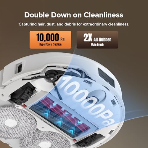Roborock Qrevo Edge S5A Robot Vacuum and Mop  18 500Pa  Zero Tangling  DuoDivide Main Brush  FlexiArm Side Brush  Hot Water Mop Washing & Self Cleaning  Warm Air Drying  Self Emptying  White