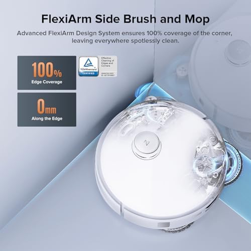 Roborock Qrevo Edge S5A Robot Vacuum and Mop  18 500Pa  Zero Tangling  DuoDivide Main Brush  FlexiArm Side Brush  Hot Water Mop Washing & Self Cleaning  Warm Air Drying  Self Emptying  White