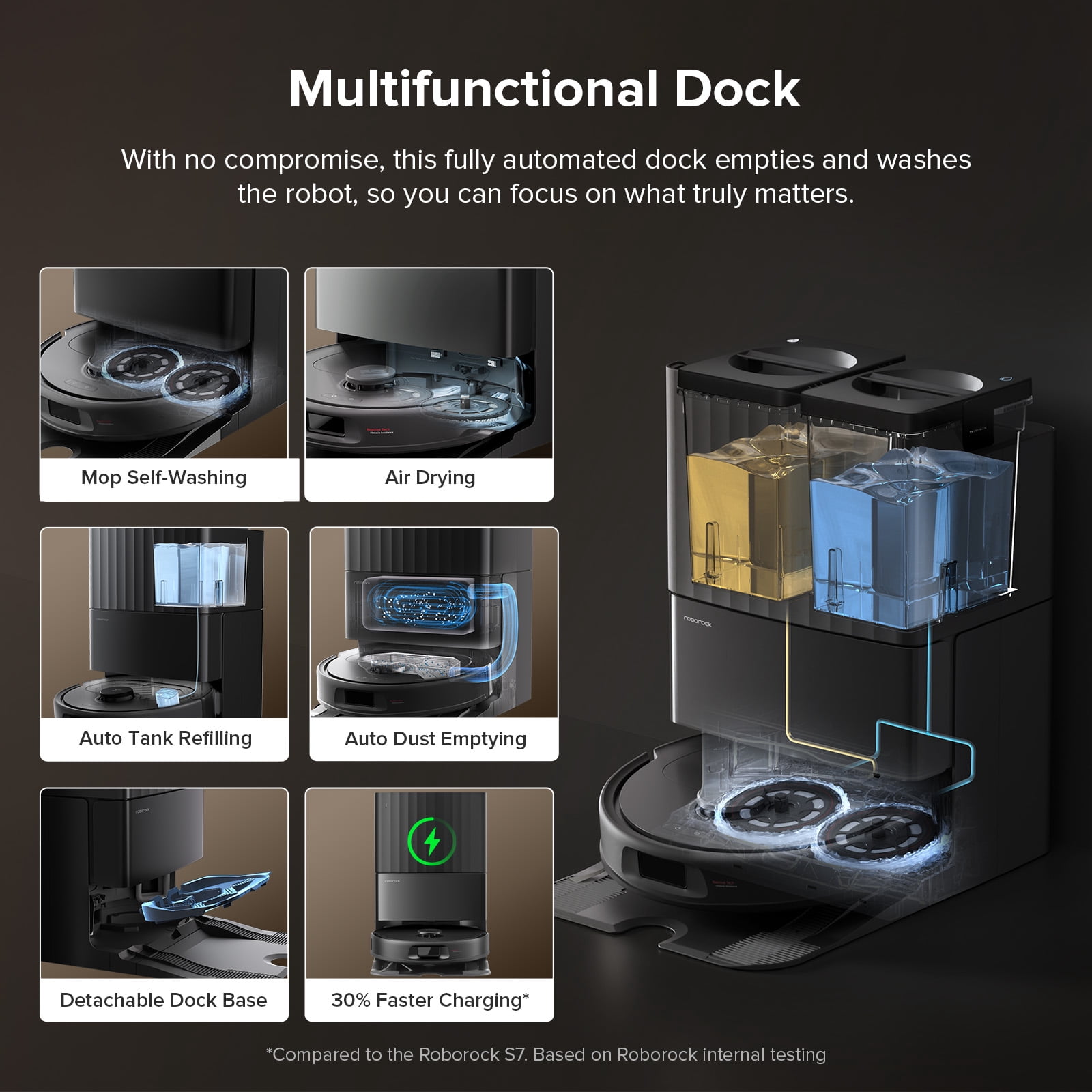 Roborock Qrevo Series Robot Vacuum and Mop  10 000Pa Powerful Suction  QV 35S   Self Emptying & Refilling  Self Mop Washing & Air Drying