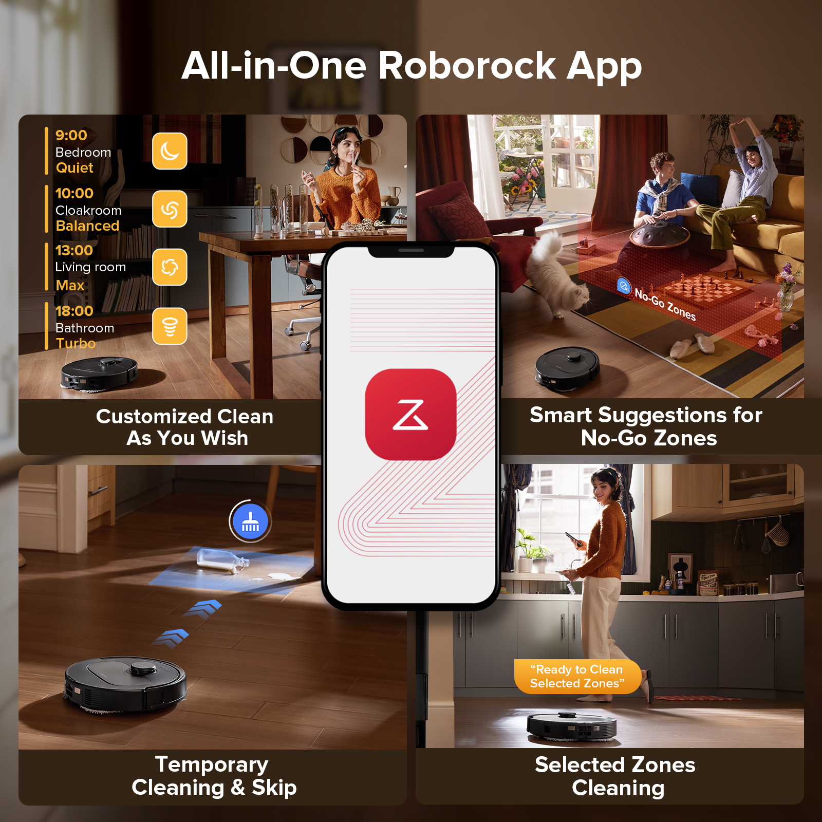 Roborock Qrevo Series Robot Vacuum and Mop  10 000Pa Powerful Suction  QV 35S   Self Emptying & Refilling  Self Mop Washing & Air Drying
