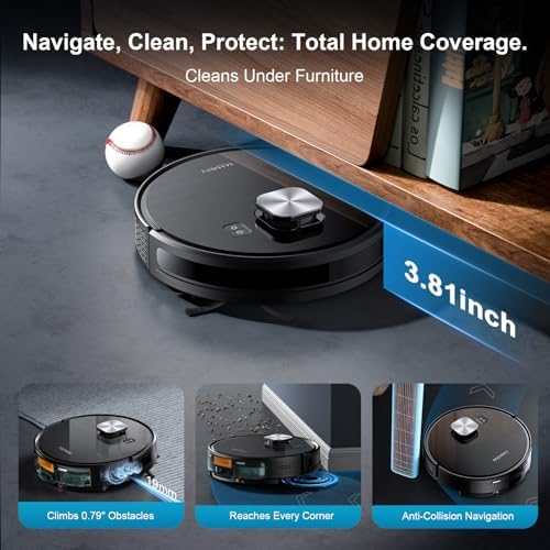 Robot Vacuum and Mop Combo  11500Pa Suction  3 in 1 Robotic Vacuum with Smart LiDAR Navigation  70 Day Self Emptying 160 Min Runtime App/Alexa/Voice Control  Ideal for Pet Hair  Carpet & Hard Floor