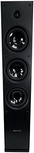 Rockville RockTower 68B 6 5 in Black 3 Way 500 Watt Peak / 125 Watt RMS Home Audio Tower Speakers with Dual Woofers  Passive 8 Ohm  2 Piece
