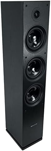 Rockville RockTower 68B 6 5 in Black 3 Way 500 Watt Peak / 125 Watt RMS Home Audio Tower Speakers with Dual Woofers  Passive 8 Ohm  2 Piece
