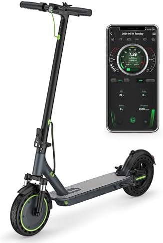 Roinside Electric Scooter   8 5/10/14 Solid Tires  350W/500W Motor  Up to 19/22MPH& 16/21/23/24Miles Long Range Portable Commuting Scooter for Adults with Double Braking System  App