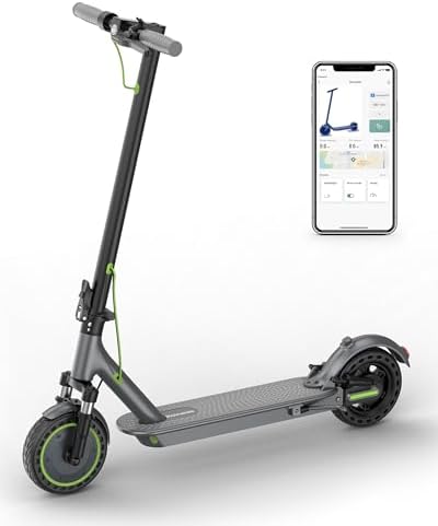 Roinside Electric Scooter   8 5/10/14 Solid Tires  350W/500W Motor  Up to 19/22MPH& 16/21/23/24Miles Long Range Portable Commuting Scooter for Adults with Double Braking System  App