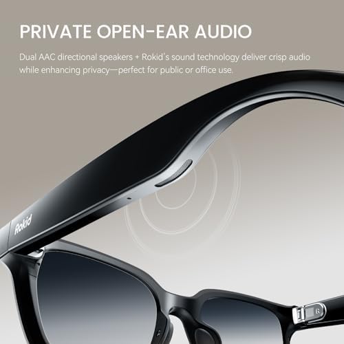 Rokid Ai Glasses Style  Non Display   2026 Smart Audio Sun Glasses with ChatGPT & Gemini  Real Time Translation  12MP Camera  Voice Controlled Assistant  Hands Free Calls  Productivity for Travel