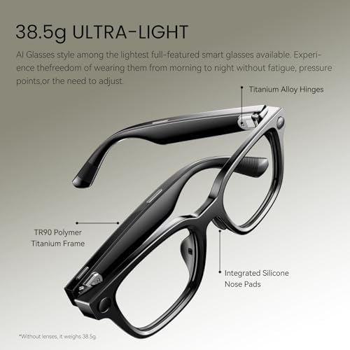 Rokid Ai Glasses Style  Non Display   2026 Smart Audio Sun Glasses with ChatGPT & Gemini  Real Time Translation  12MP Camera  Voice Controlled Assistant  Hands Free Calls  Productivity for Travel
