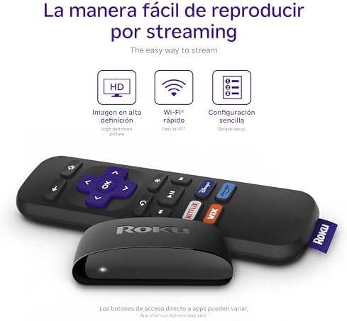 Roku Express Dispositivo de Streaming HD para TV  Spanish Edition    Con VIX Premium  Control remoto con botones de acceso rápido I Roku Express HD Streaming Device for TV  with VIX Premium Offer