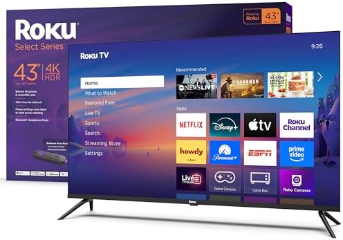 Roku Smart TV   55 Inch Select Series  4K HDR TV   Roku TV with Enhanced Voice Remote   Flat Screen LED Television with Wi Fi for Streaming Live Local News  Sports  Family Entertainment