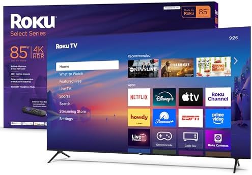 Roku Smart TV   55 Inch Select Series  4K HDR TV   Roku TV with Enhanced Voice Remote   Flat Screen LED Television with Wi Fi for Streaming Live Local News  Sports  Family Entertainment