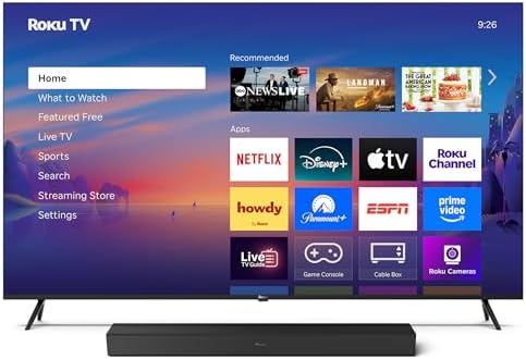 Roku Smart TV   55 Inch Select Series  4K HDR TV   Roku TV with Enhanced Voice Remote   Flat Screen LED Television with Wi Fi for Streaming Live Local News  Sports  Family Entertainment