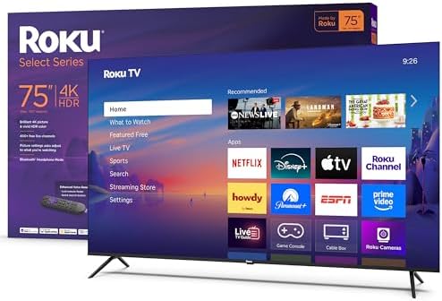 Roku Smart TV   55 Inch Select Series  4K HDR TV   Roku TV with Enhanced Voice Remote   Flat Screen LED Television with Wi Fi for Streaming Live Local News  Sports  Family Entertainment