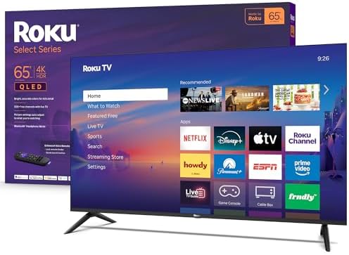Roku Smart TV   55 Inch Select Series  4K HDR TV   Roku TV with Enhanced Voice Remote   Flat Screen LED Television with Wi Fi for Streaming Live Local News  Sports  Family Entertainment