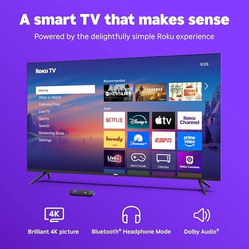 Roku Smart TV   55 Inch Select Series  4K HDR TV   Roku TV with Enhanced Voice Remote   Flat Screen LED Television with Wi Fi for Streaming Live Local News  Sports  Family Entertainment