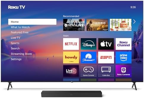 Roku Smart TV   65 Inch Select Series  4K HDR TV   RokuTV with Enhanced Voice Remote   Flat Screen LED Television with Wi Fi for Streaming Live Local News  Sports  Family Entertainment