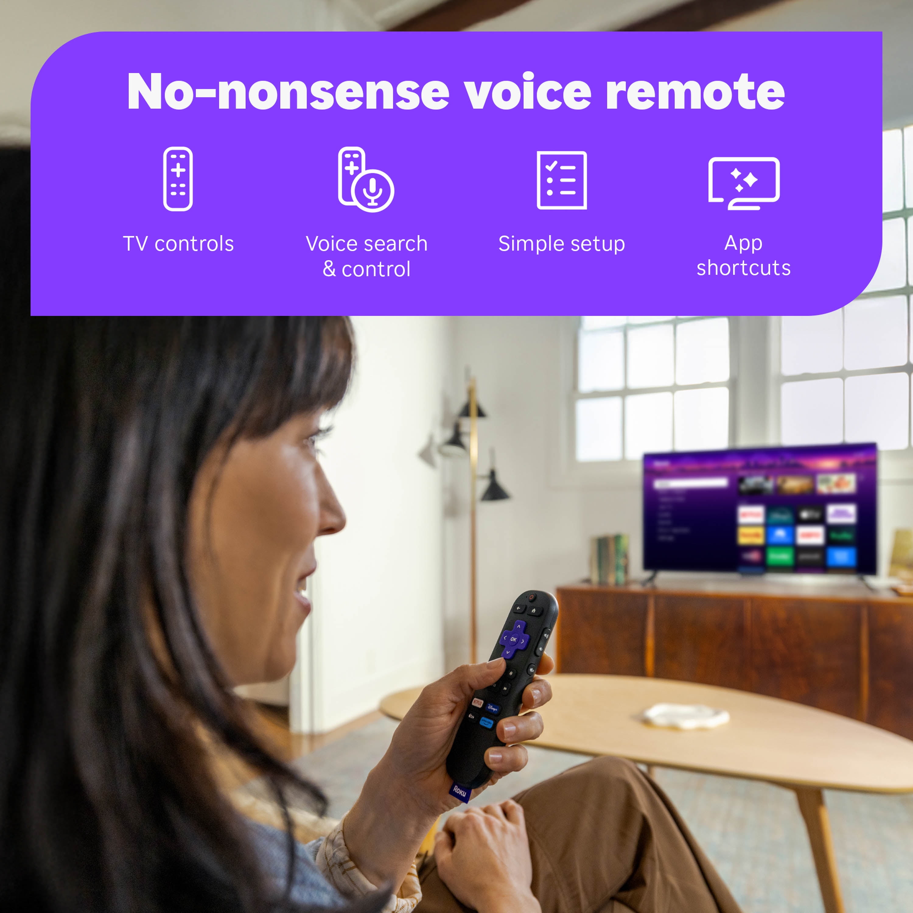 Roku Streamer 2025 - Dispositivo de Transmisión HD Roku para TV con Control Remoto por Voz - TV Gratis y en Vivo