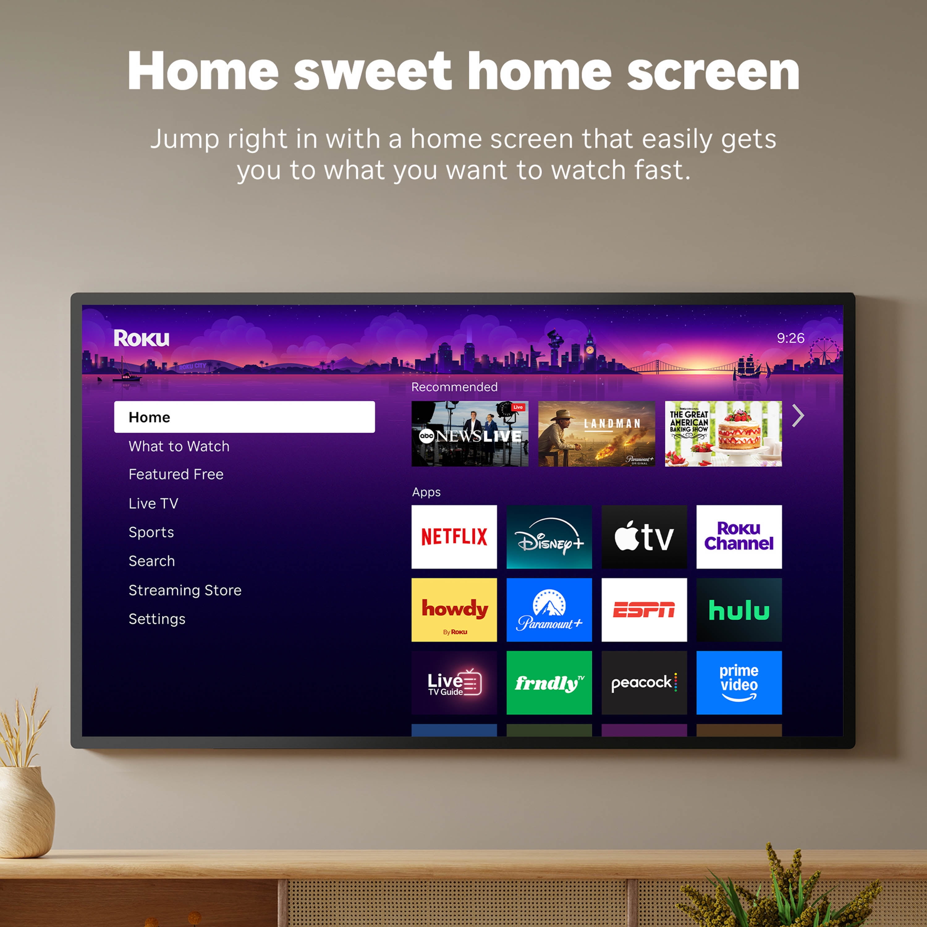 Roku Streamer 2025 - Dispositivo de Transmisión HD Roku para TV con Control Remoto por Voz - TV Gratis y en Vivo