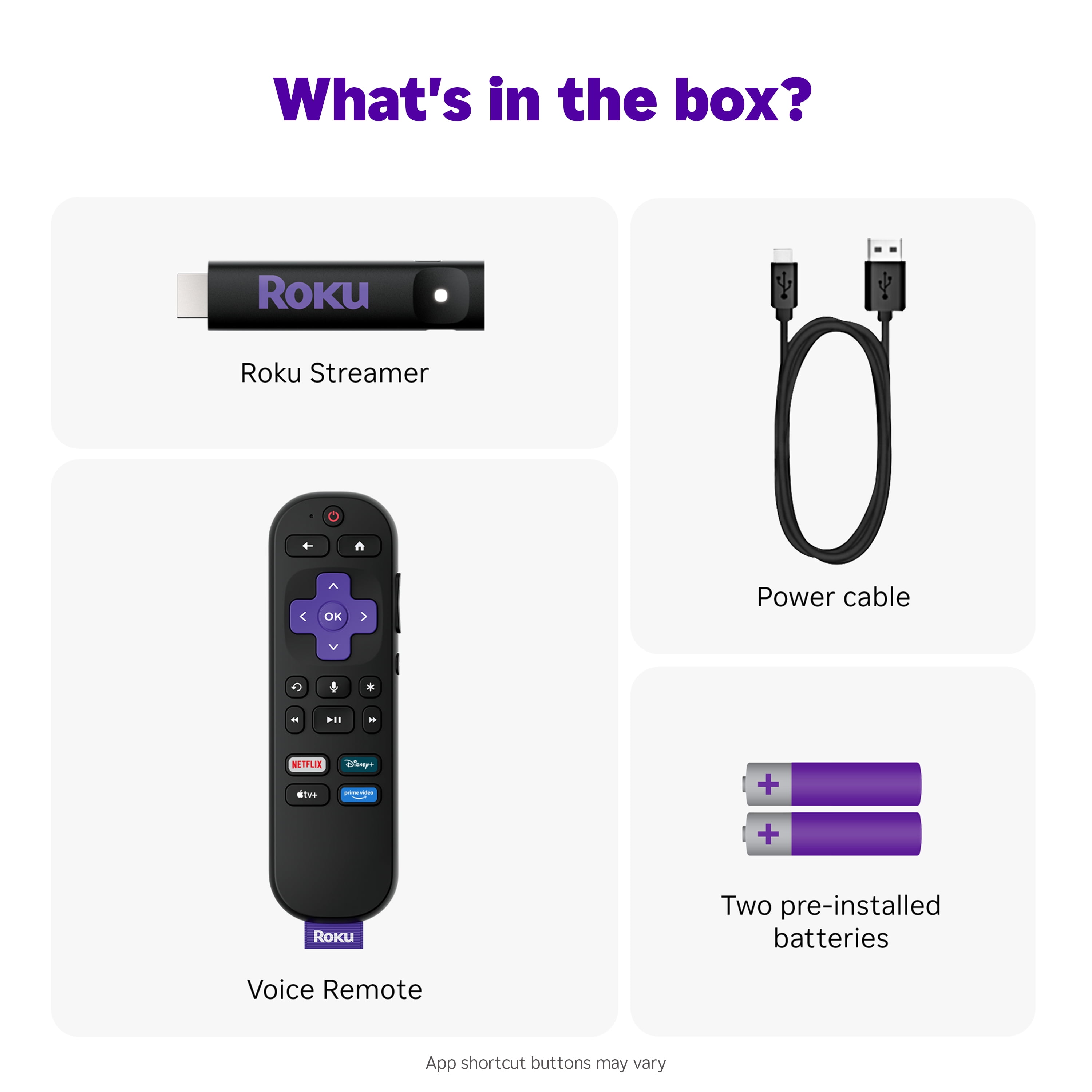 Roku Streamer 2025 - Dispositivo de Transmisión HD Roku para TV con Control Remoto por Voz - TV Gratis y en Vivo