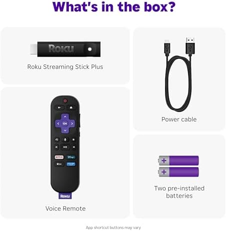 Roku Streaming Stick Plus   4K & HDR Roku Streaming Device for TV with Voice Remote   Free & Live TV