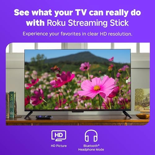 Roku Streaming Stick HD   HD Streaming Device for TV with Roku Voice Remote  Free & Live TV