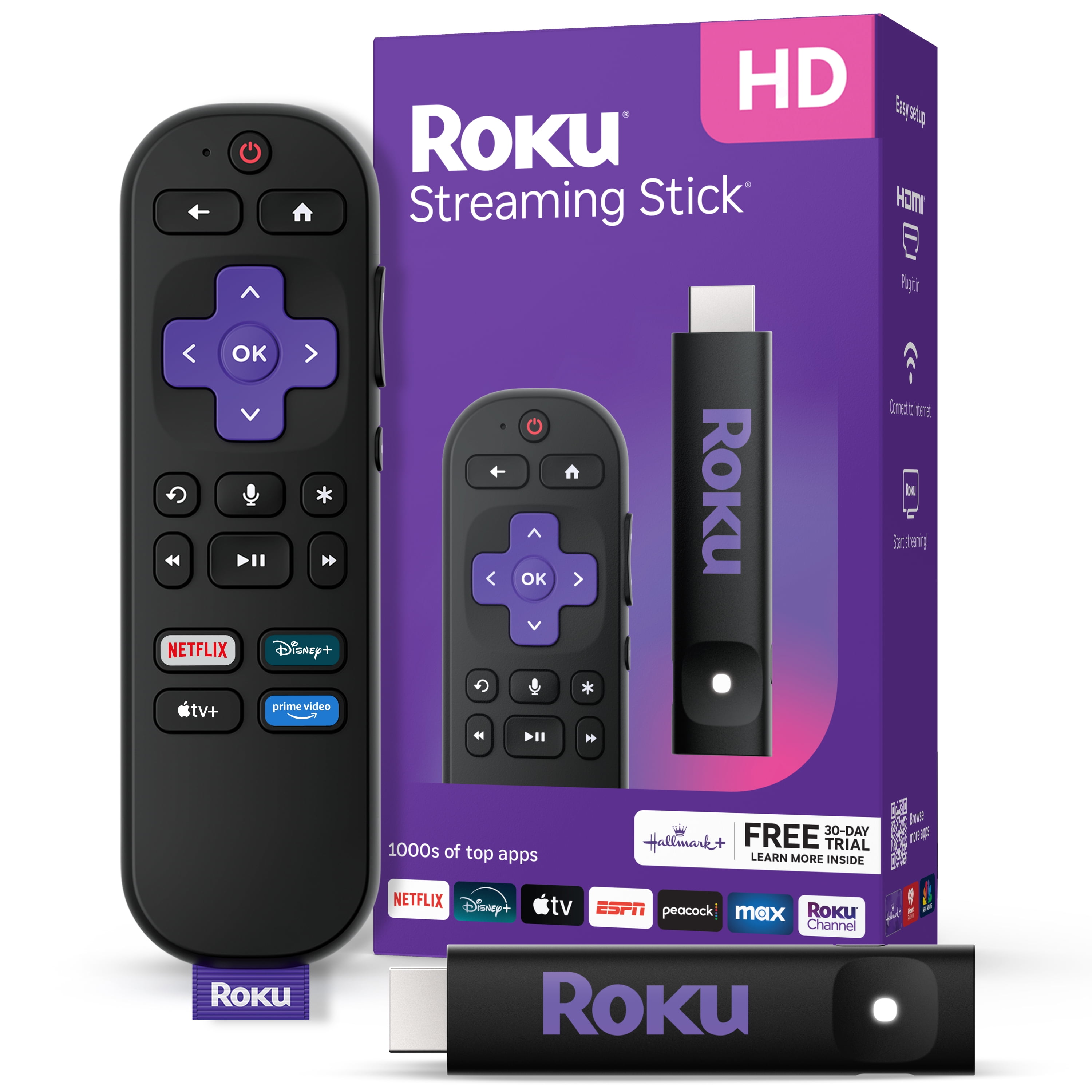 Roku Streaming Stick HD 2025   HD Roku Streaming Device for TV with Voice Remote   Free & Live TV