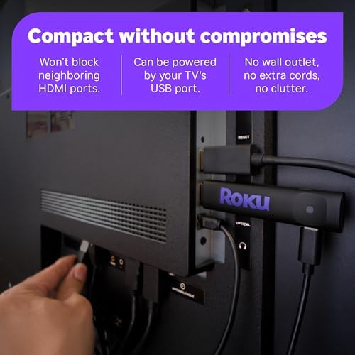 Roku Streaming Stick HD   HD Streaming Device for TV with Roku Voice Remote  Free & Live TV