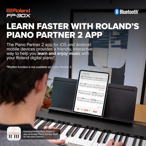 Roland FP 30X   Slim & Stylish 88 Note Digital Piano   Rich Tone & Authentic Ivory Feel   Built In Powerful Amplifier & Stereo Speakers   Onboard Sounds   Black