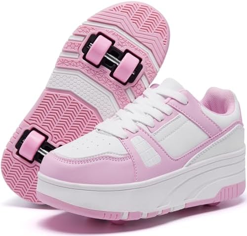 Roller Skate Shoes for Kids Girls Boys Detachable Wheeled Fashion Sneakers