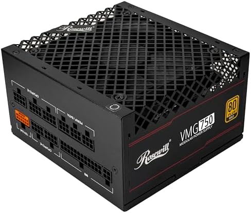 Rosewill VMG 1000W 80  Gold  ATX 3 0 & 3 1 Compatible  Full Modular Low Noise Power Supply  PCIe 5 1 12V 2x6 Connector  100  Japanese Electrolytic Capacitor  120mm FDB Silent Fan   5 Year Warranty