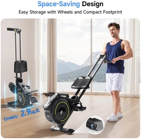Rowing Machine for Home  350 LB Capacity  16 Level Silent Resistance  Magnetic Rowing Machines for Home Foldable  Full Body Workout Compact Rowing Machine for Cardio & Strength with APP Support