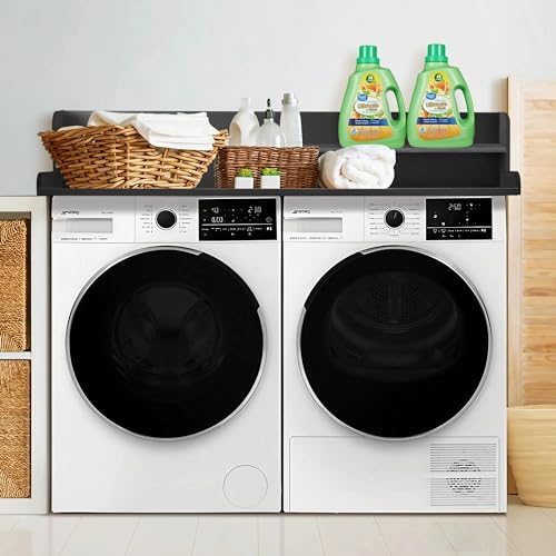 Royxen Laundry Countertop with Storage Universal Fit  Washer and Dryer Countertop with Shelf  Laundry Room Storage  2 Tier Shelf  Black 