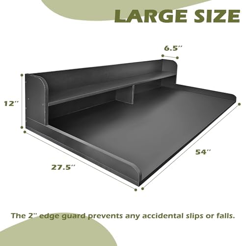 Royxen Laundry Countertop with Storage Universal Fit  Washer and Dryer Countertop with Shelf  Laundry Room Storage  2 Tier Shelf  Black 