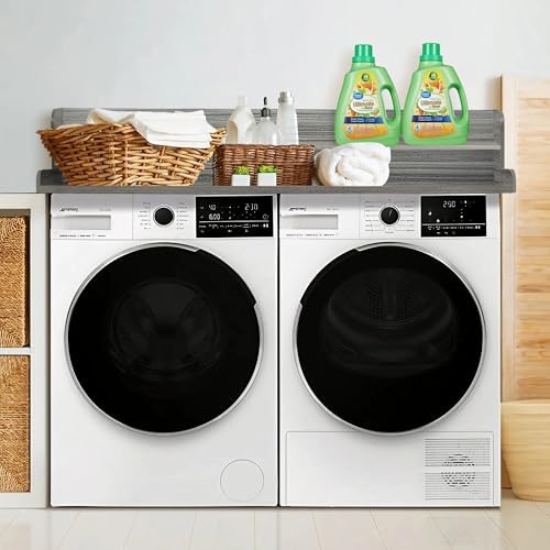 Royxen Laundry Countertop with Storage Universal Fit  Washer and Dryer Countertop with Shelf  Laundry Room Storage  2 Tier Shelf  Black 