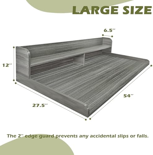 Royxen Laundry Countertop with Storage Universal Fit  Washer and Dryer Countertop with Shelf  Laundry Room Storage  2 Tier Shelf  Black 