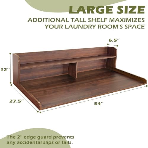 Royxen Laundry Countertop with Storage Universal Fit  Washer and Dryer Countertop with Shelf  Laundry Room Storage  2 Tier Shelf  Black 