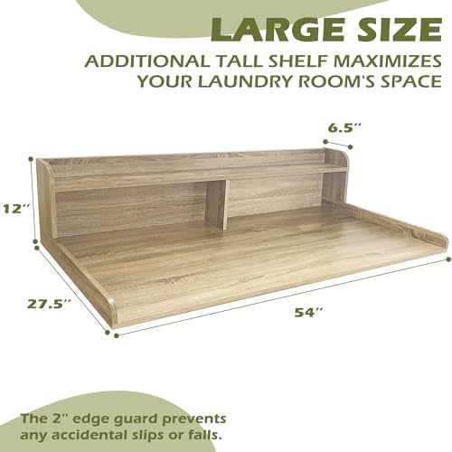 Royxen Laundry Countertop with Storage Universal Fit  Washer and Dryer Countertop with Shelf  Laundry Room Storage  2 Tier Shelf  Black 