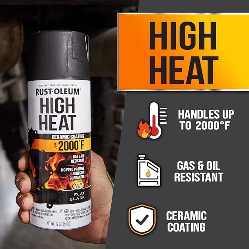 Rust Oleum 248903 Automotive High Heat Spray Paint  12 oz  Flat Black