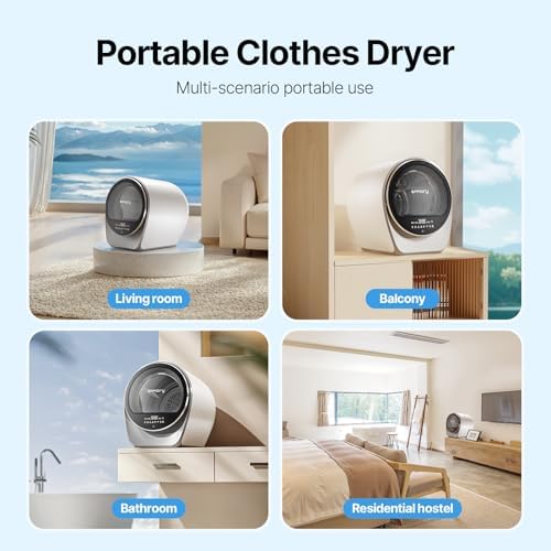 S3 Compact Clothes Dryer 1 0 cu ft Capacity 110V 1050W Portable Dryers Machine with Stainless Steel Drum 8 Drying Mode for Small Spaces Apartments dorm Mini electric secadora portatil de ropa