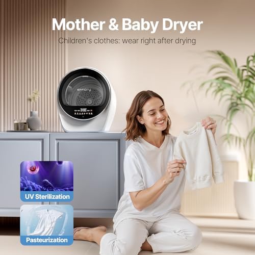 S3 Compact Clothes Dryer 1 0 cu ft Capacity 110V 1050W Portable Dryers Machine with Stainless Steel Drum 8 Drying Mode for Small Spaces Apartments dorm Mini electric secadora portatil de ropa