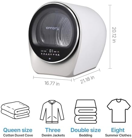 S3 Compact Clothes Dryer 1 0 cu ft Capacity 110V 1050W Portable Dryers Machine with Stainless Steel Drum 8 Drying Mode for Small Spaces Apartments dorm Mini electric secadora portatil de ropa