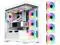SAMA SV01 Gaming PC Case Computer Mid Tower ATX Case White with 4 Addressable RGB Fans Pre Installed  Back Plug Motherboard Design  Tempered Glass Transparent Side Panel