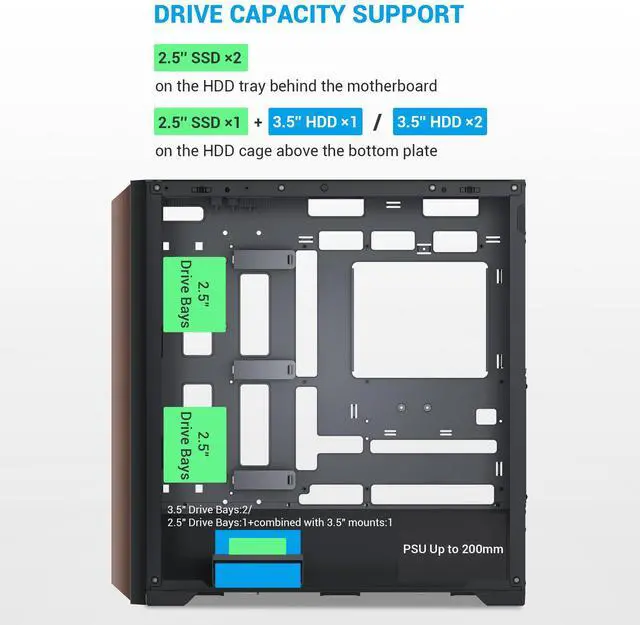 SAMA Z60 Black Genuine Walnut Wood PC Case  ATX Mid Tower  Pre Installed 4x 140mm ARGB PWM Fans  Supports 360mm Radiator on Top  Type C Port  Supports E ATX/ATX/M ATX/ITX  Full Tower Computer Case